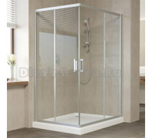 Душевой уголок Vegas Glass ZA-F 120*100 07 01 профиль матовый хром, стекло прозрачное