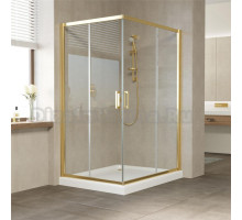 Душевой уголок Vegas Glass ZA-F 120*100 09 01 профиль золото, стекло прозрачное