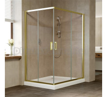 Душевой уголок Vegas Glass ZA-F 120*100 09 05 профиль золото, стекло бронза