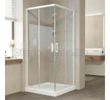Душевой уголок Vegas Glass ZA 80 01 01 профиль белый, стекло прозрачное