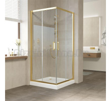 Душевой уголок Vegas Glass ZA 80 09 01 профиль золото, стекло прозрачное