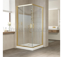 Душевой уголок Vegas Glass ZA 90 09 01 профиль золото, стекло прозрачное