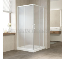 Душевой уголок Vegas Glass ZA 90 01 10 профиль белый, стекло сатин