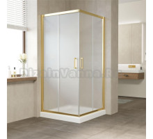 Душевой уголок Vegas Glass ZA 90 09 10 профиль золото, стекло сатин