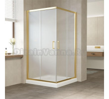 Душевой уголок Vegas Glass ZA 0110 09 10 профиль золото, стекло сатин