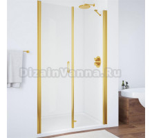 Душевая дверь в нишу Vegas Glass EP-F-2 100 09 01 L профиль золото, стекло прозрачное