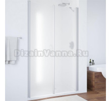 Душевая дверь в нишу Vegas Glass EP-F-2 100 07 10 L профиль матовый хром, стекло сатин