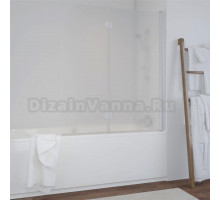 Шторка на ванну Vegas Glass E2V 120 01 10 R профиль белый, стекло сатин