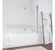 Шторка на ванну Vegas Glass E2V 120 08 10 R профиль хром, стекло сатин