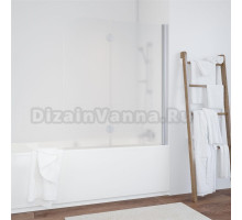 Шторка на ванну Vegas Glass E2V 120 07 10 R профиль матовый хром, стекло сатин