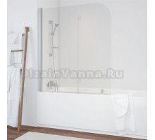 Шторка на ванну Vegas Glass E2V 120 07 01 L профиль матовый хром, стекло прозрачное