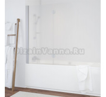 Шторка на ванну Vegas Glass E2V 120 07 10 L профиль матовый хром, стекло сатин