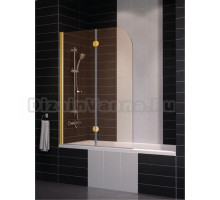 Шторка на ванну Vegas Glass E2V 120 09 05 L профиль золото, стекло бронза