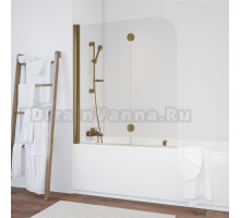 Шторка на ванну Vegas Glass E2V 120 05 01 L профиль бронза, стекло прозрачное