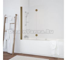 Шторка на ванну Vegas Glass E2V 120 05 10 L профиль бронза, стекло сатин