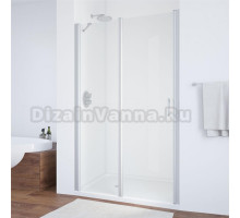 Душевая дверь в нишу Vegas Glass EP-F-1 100 07 01 L профиль матовый хром, стекло прозрачное