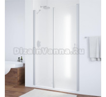 Душевая дверь в нишу Vegas Glass EP-F-1 100 07 10 L профиль матовый хром, стекло сатин