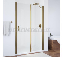 Душевая дверь в нишу Vegas Glass EP-F-1 100 05 01 R профиль бронза, стекло прозрачное