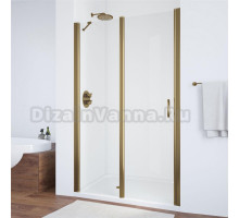 Душевая дверь в нишу Vegas Glass EP-F-1 100 05 01 L профиль бронза, стекло прозрачное