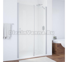Душевая дверь в нишу Vegas Glass EP-F-1 105 07 01 R профиль матовый хром, стекло прозрачное