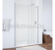 Душевая дверь в нишу Vegas Glass EP-F-1 110 07 01 R профиль матовый хром, стекло прозрачное