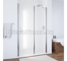Душевая дверь в нишу Vegas Glass EP-F-1 115 08 10 R профиль глянцевый хром, стекло сатин