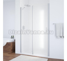 Душевая дверь в нишу Vegas Glass EP-F-1 115 07 10 L профиль матовый хром, стекло сатин