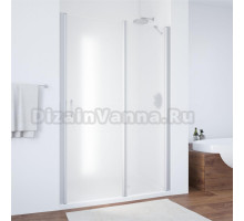 Душевая дверь в нишу Vegas Glass EP-F-1 120 07 10 R профиль матовый хром, стекло сатин