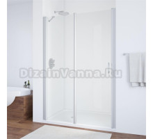 Душевая дверь в нишу Vegas Glass EP-F-1 130 07 01 L профиль матовый хром, стекло прозрачное