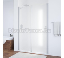 Душевая дверь в нишу Vegas Glass EP-F-1 135 07 10 L профиль матовый хром, стекло сатин