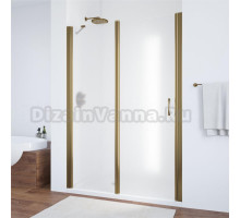 Душевая дверь в нишу Vegas Glass EP-F-1 135 05 10 L профиль бронза, стекло сатин