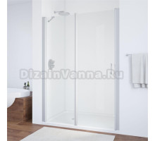 Душевая дверь в нишу Vegas Glass EP-F-1 140 07 01 L профиль матовый хром, стекло прозрачное