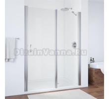 Душевая дверь в нишу Vegas Glass EP-F-1 155 08 01 R профиль глянцевый хром, стекло прозрачное