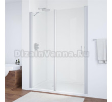 Душевая дверь в нишу Vegas Glass EP-F-1 155 07 01 L профиль матовый хром, стекло прозрачное