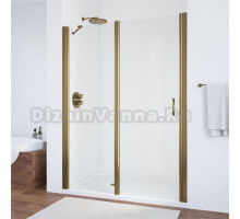 Душевая дверь в нишу Vegas Glass EP-F-1 155 05 01 L профиль бронза, стекло прозрачное