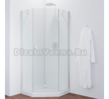 Душевой уголок Vegas Glass AFA-Pen 90 01 01 R профиль белый, стекло прозрачное