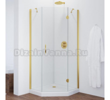 Душевой уголок Vegas Glass AFA-Pen 90 09 01 R профиль золото, стекло прозрачное