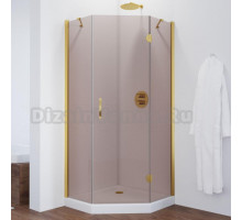 Душевой уголок Vegas Glass AFA-Pen 90 09 05 R профиль золото, стекло бронза