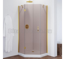 Душевой уголок Vegas Glass AFA-Pen 90 09 05 L профиль золото, стекло бронза