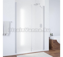 Душевая дверь в нишу Vegas Glass EP-F-2 120 07 10 L профиль матовый хром, стекло сатин