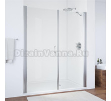 Душевая дверь в нишу Vegas Glass EP-F-2 185 08 01 L профиль глянцевый хром, стекло прозрачное