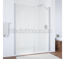 Душевая дверь в нишу Vegas Glass EP-F-2 185 07 01 L профиль матовый хром, стекло прозрачное