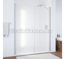 Душевая дверь в нишу Vegas Glass EP-F-2 185 07 10 L профиль матовый хром, стекло сатин