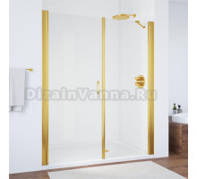 Душевая дверь в нишу Vegas Glass EP-F-2 185 09 01 L профиль золото, стекло прозрачное