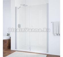 Душевая дверь в нишу Vegas Glass EP-F-2 180 07 01 R профиль матовый хром, стекло прозрачное