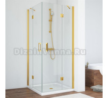 Душевой уголок Vegas Glass AFA 080 09 01 профиль золото, стекло прозрачное