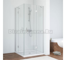 Душевой уголок Vegas Glass AFA 90 07 01 профиль матовый хром, стекло прозрачное