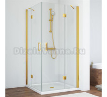 Душевой уголок Vegas Glass AFA 100 09 01 профиль золото, стекло прозрачное