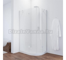 Душевой уголок Vegas Glass AFS-F 100*80 01 01 L профиль белый, стекло прозрачное