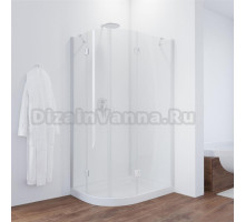 Душевой уголок Vegas Glass AFS-F 100*80 01 01 R профиль белый, стекло прозрачное